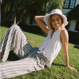 Anthropologie Cloth & Stone Lagenlook Striped Wide Leg Pants Size Small